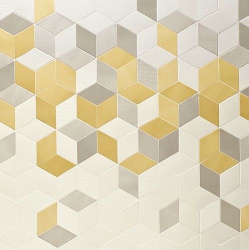 Placas de revestimento em cerâmica - TEX : WHITE-CREAM-YELLOW - MUTINA - para ambiente interno / de parede / efeito de mosaico