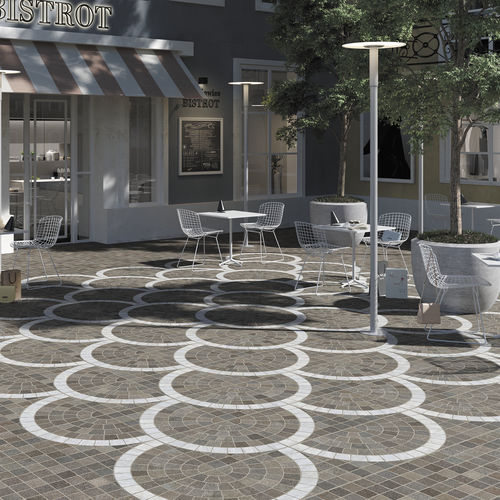 Placas de revestimento em grés porcelanato - BRUNO ARCO BIANCO - Ceramica Rondine - estruturada / para ambiente externo / de jardim