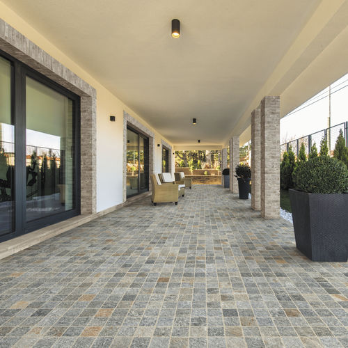 Placas de revestimento em grés porcelanato - MULTICOLOR LINEARE - Ceramica Rondine - polida / estruturada / para ambiente externo