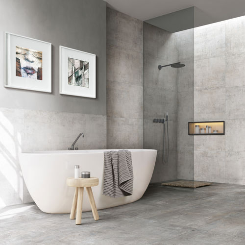 Placas de revestimento em grés porcelanato - ICE - Ceramica Rondine - polida / estruturada / envelhecida