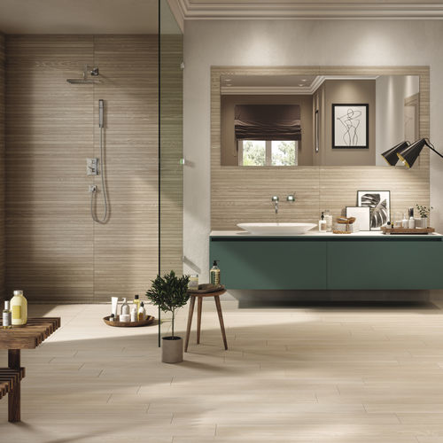 Placas de revestimento em grés porcelanato -  IVORY - Ceramica Rondine - polida / estruturada / para ambiente interno