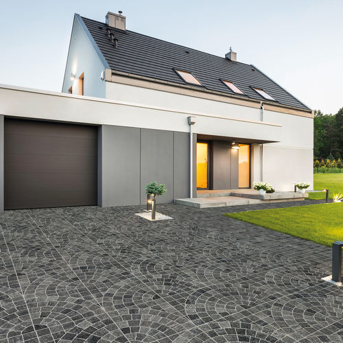 Placas de revestimento em grés porcelanato - GRAFITE - Ceramica Rondine - estruturada / para ambiente externo / de jardim