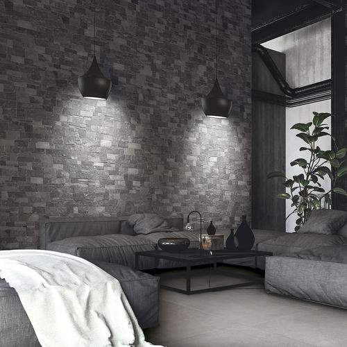 Placas de revestimento em grés porcelanato - DARK - Ceramica Rondine - com relevo / 3D / para ambiente interno