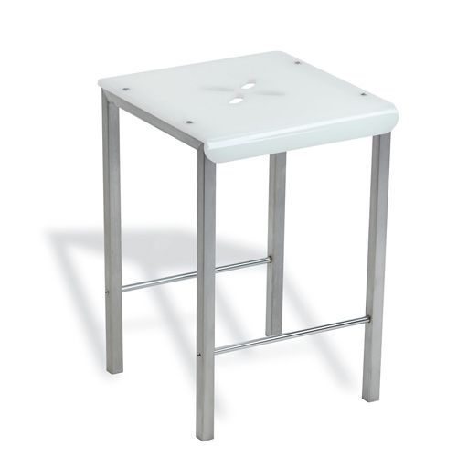 Banqueta contemporânea - 878 - STILHAUS - em aço / com base em aço inoxidável / branca