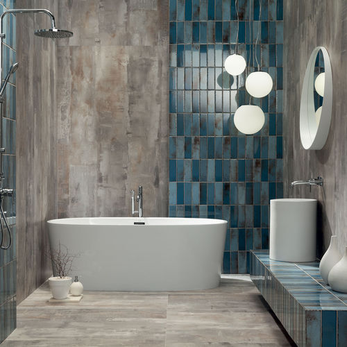 Placas de revestimento em grés porcelanato - ART CEMENT - TUBADZIN - fosca / brilhante / para ambiente interno