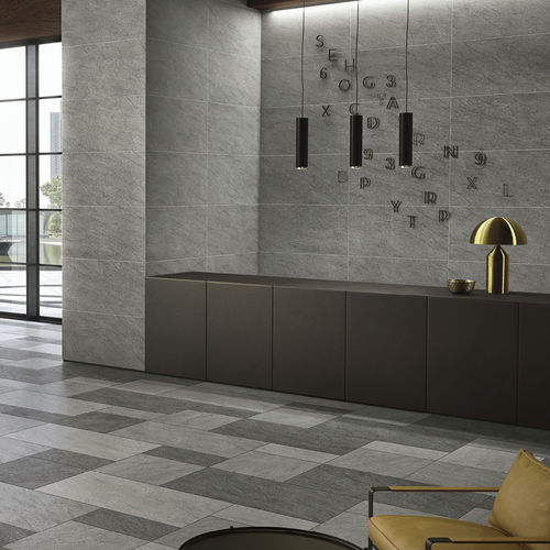 Placas de revestimento em grés porcelanato - BASALTINA - UNICOM-STARKER - polida / para ambiente interno / para sala