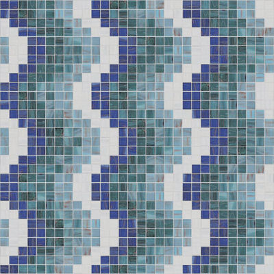 Pastilhas em vidro - WAVE BLUE : 07700020 - VITREX - para piscina / de piso / quadrada