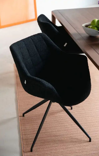 Cadeira de sala de jantar contemporânea - DOULTON - Zuiver - para ambiente interno / em tecido / com base de aço revestido a pó