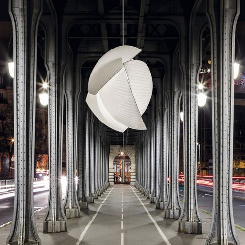 Lustre contemporâneo - VOILES - CÉLINE WRIGHT  - metálico / em papel japonês / halôgeno