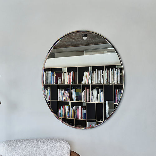 Espelho de parede - Globo L - DEKNUDT MIRRORS  - contemporâneo / redondo / em carvalho
