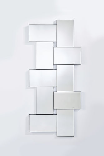 Espelho de parede - Criss Cross - DEKNUDT MIRRORS  - contemporâneo / retangular / preto