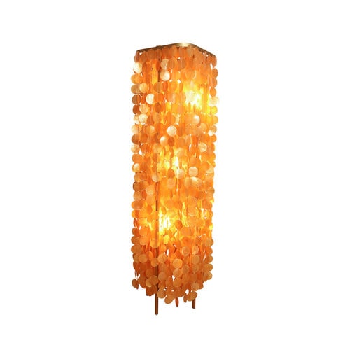 Luminária de piso - RITA  - GONG - metálica / em madrepérola / contemporânea