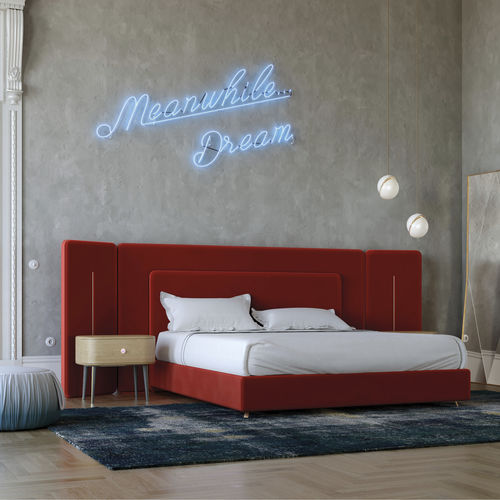 Cama de casal - Noa - Jetclass - contemporânea / estofada / com cabeceira