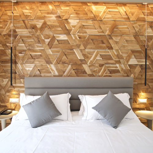 Painel decorativo de parede - Jazz Teak - WONDERWALL STUDIOS - de revestimento / para ambiente interno / em teca reciclada