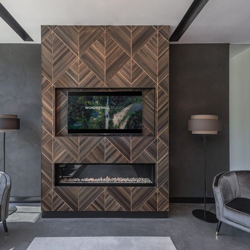 Painel decorativo de parede - Harvest Bog Oak - WONDERWALL STUDIOS - de revestimento / para ambiente interno / em nogueira