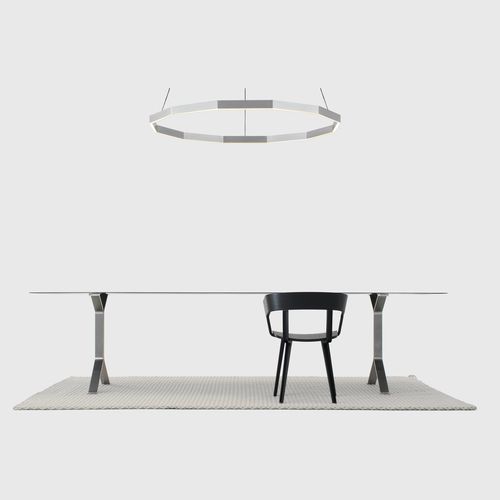 Mesa de jantar contemporânea - INTERSTELLAR - Resident - em aço inoxidável escovado / em fibra de carbono / retangular