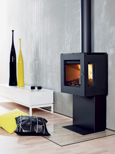 Salamandra a lenha - UNIQ 23 - Westfire - 5 kW–10 kW / com 3 faces / contemporânea
