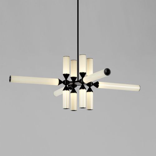 Lustre contemporâneo - CASTLE 12-01 - Roll & Hill - em vidro / em alumínio / da linha comercial