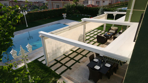 Pérgola apoiada em parede - PURE - ALBAYRAK  - em madeira / em aço / em alumínio extrudado