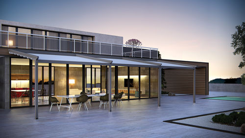 Pérgola apoiada em parede - EVA - ALBAYRAK  - em alumínio extrudado / em aço inoxidável / com cobertura retrátil