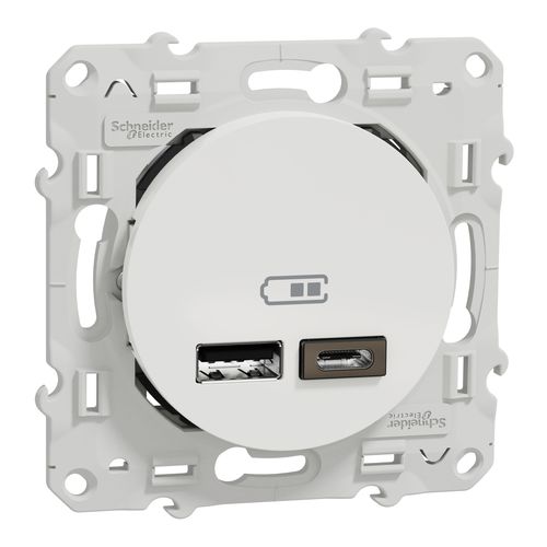Tomada elétrica - Odace - SCHNEIDER ELECTRIC - USB / dupla / tripla