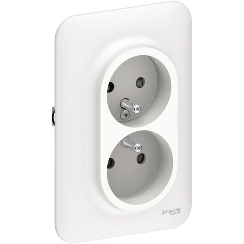 Tomada elétrica - Ovalis  - SCHNEIDER ELECTRIC - dupla / de parede / de embutir