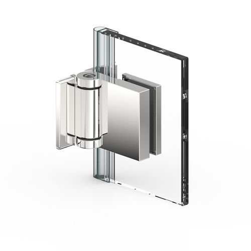 Dobradiça para porta de vidro - FLINTER : 8154 - PAULI FRANCE  - para porta de box de banheiro / em zamac / com sistema de fechamento automático