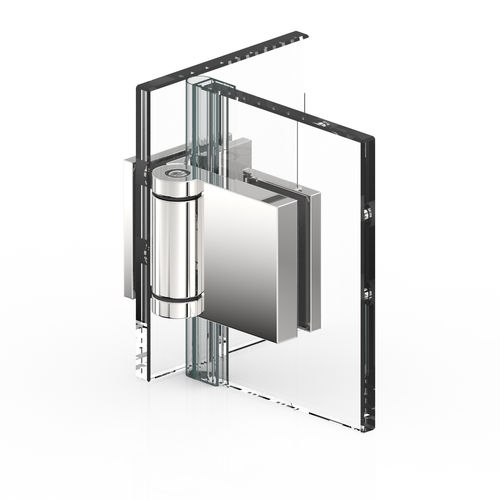 Dobradiça para porta de vidro - FLINTER : 8158 - PAULI FRANCE  - para porta de box de banheiro / em zamac / com sistema de fechamento automático