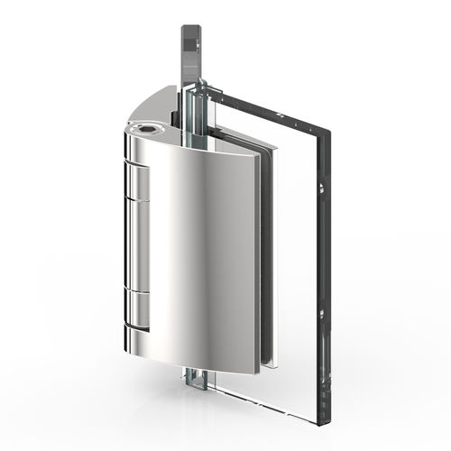 Dobradiça para porta de vidro - PILLANGO : 8486 - PAULI FRANCE  - para porta de box de banheiro / em zamac / com sistema de fechamento automático