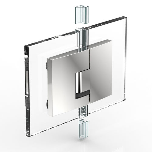 Dobradiça para porta de vidro - PAVONNE : 8392 - PAULI FRANCE  - para porta de box de banheiro / em zamac / com sistema de fechamento automático