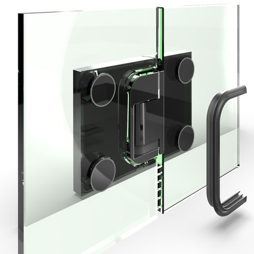 Dobradiça para porta de vidro - PAVONNE : 8392-8844 - PAULI FRANCE  - para porta de box de banheiro / em zamac / com sistema de fechamento automático