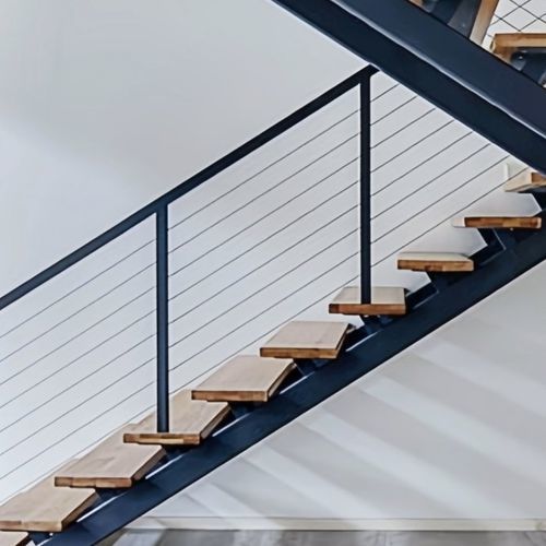 Guarda-corpo em alumínio - ALUMINUM FRAME - Qingdao Jinfer International Co., Ltd. - com cabos / para ambiente interno / para escada