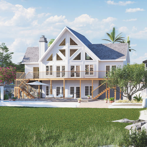 Casa em madeira empilhada - Vega - TIMBER BLOCK  - clássica / com varanda / com sistema "timber frame"