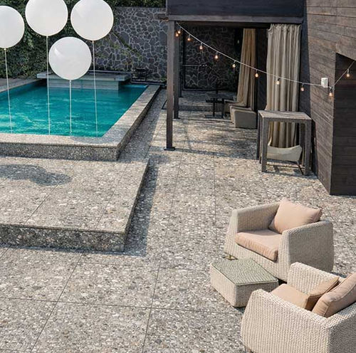 Lajota em pedra sinterizada - EMILIA GREY - GRANULATI ZANDOBBIO SPA - para ambiente externo / para pátio / de jardim
