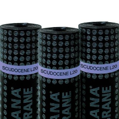 Manta impermeabilizante para fundações - SCUDOCENE L20 - ITALIANA MEMBRANE SPA  - em rolo / asfáltica / em ardósia
