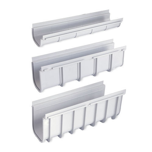 Calha de escoamento simples - CN13-01  - STAMPLAST SRL - em polipropileno / para piscina / branca