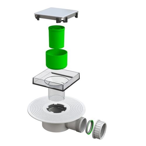 Caixa sifonada em aço inoxidável - 6710MX40B0 - BONOMINI S.R.L. - para banheiro / para cozinha / quadrada