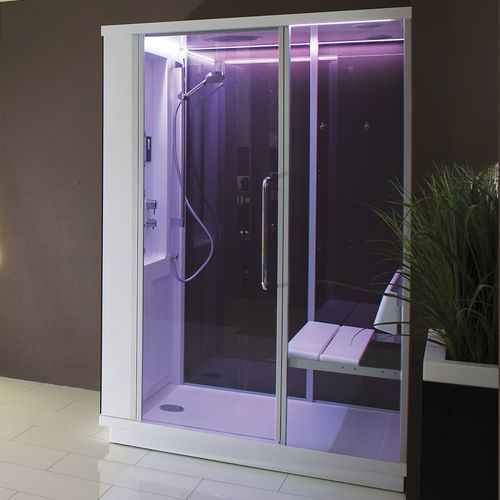 Cabine de banho a vapor - Tetris - BALTECO AS - com hidromassagem / em vidro temperado / com porta de abrir