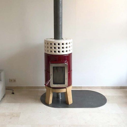 Salamandra a lenha - ROUNDSTACK WOOD SIZE 1 - LA CASTELLAMONTE Stufe di Ceramica - 0–5 kW / 5 kW–10 kW / com pés
