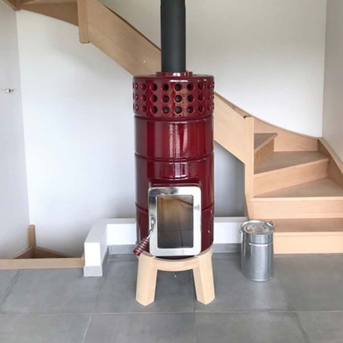 Salamandra a lenha - ROUNDSTACK SIZE 2 - LA CASTELLAMONTE Stufe di Ceramica - 0–5 kW / 5 kW–10 kW / com pés