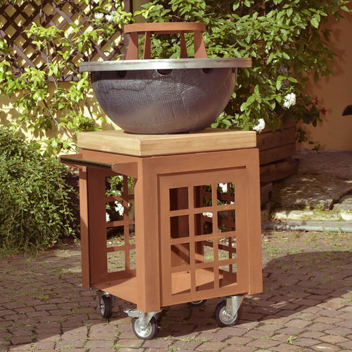Braseiro de jardim a lenha - FOCULUS SMALL 65 - LA CASTELLAMONTE Stufe di Ceramica - em aço inoxidável / em aço Corten / em castanheiro