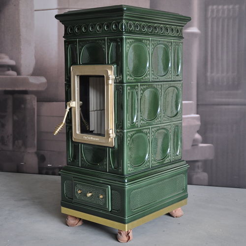 Salamandra a lenha - VOLUTA  - LA CASTELLAMONTE Stufe di Ceramica - 5 kW–10 kW / 10 kW–20 kW / de instalação livre