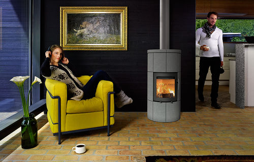 Salamandra a lenha - M1 - LOTUS Heating Systems A/S - contemporânea / em pedra