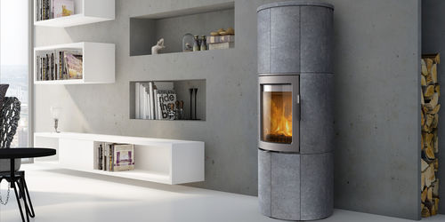 Salamandra a lenha - MAESTRO 152 - LOTUS Heating Systems A/S - contemporânea / em pedra
