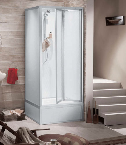 Cabine de banho em acrílico - EXKLUSIV - Roth Werke GmbH Energie- und Sanitärsysteme - em cromo / em alumínio / com porta articulada