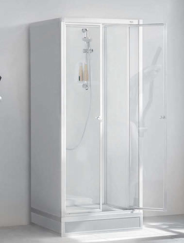 Cabine de banho em vidro - EXKLUSIV  - Roth Werke GmbH Energie- und Sanitärsysteme - em alumínio / com porta de abrir / retangular