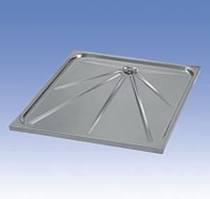Piso de box quadrado - SANELA spol. s r.o. - de embutir / em aço inoxidável