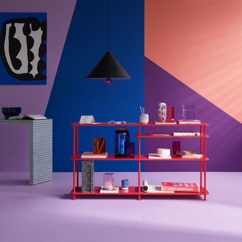 Estante contemporânea - 220100 - Montana Furniture - em MDF laqueado / em metal laqueado / branca