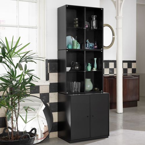 Vitrina armário contemporânea - RISE - Montana Furniture - autoportante / em MDF laqueado / com porta