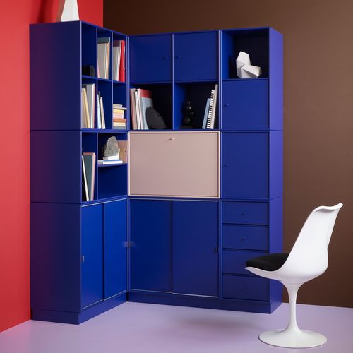 Escrivaninha contemporânea - 4119 - Montana Furniture - em MDF laqueado / com compartimento de arrumação / de parede